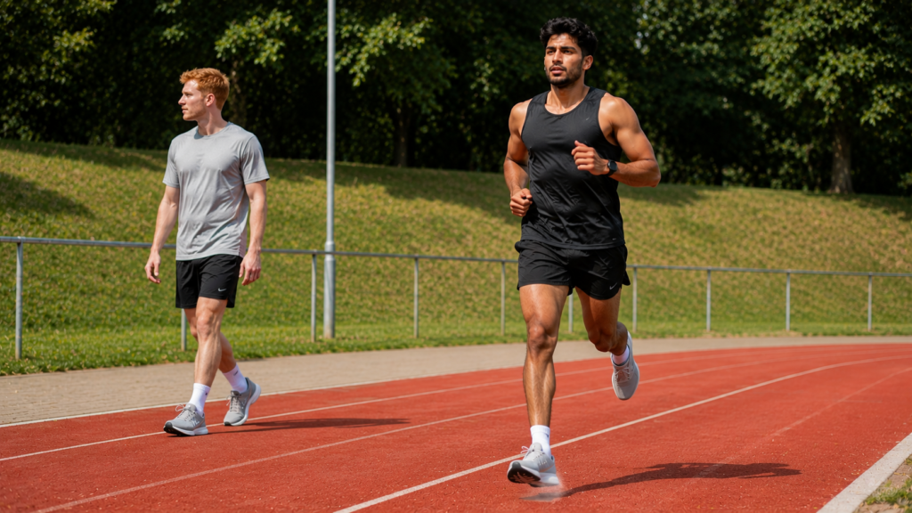 Running and walking with proper footwear 