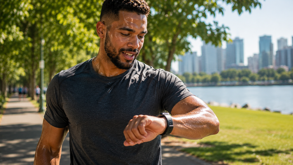 Running calories burned on fitness smartwatch 