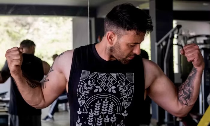 Visible muscle growth after consistent strength training.