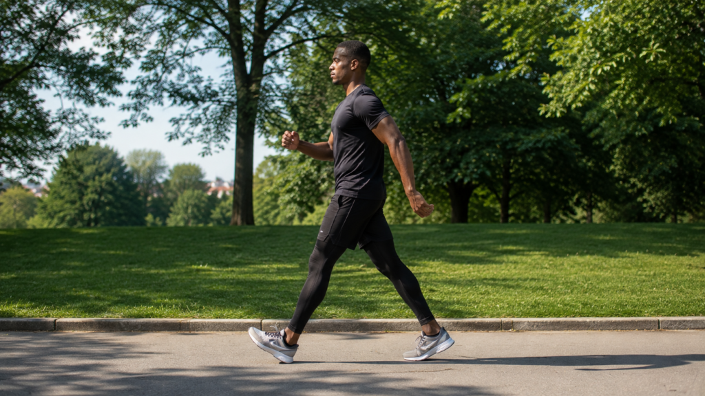 Brisk walking when calculating how many steps a day to lose weight. 
