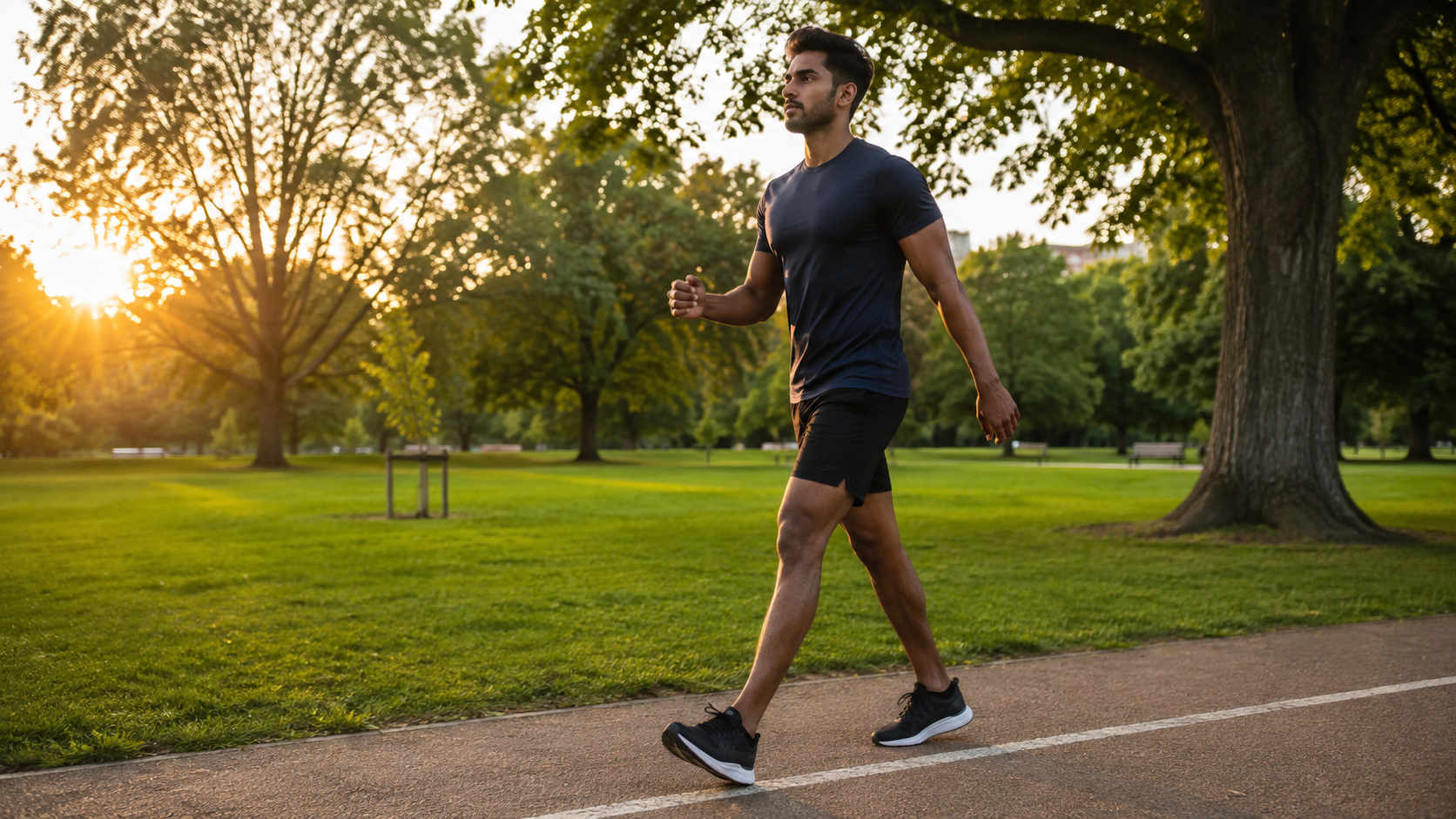 How to lose weight by walking in a green park