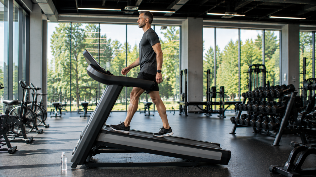 Longer incline walking session for increased calorie expenditure